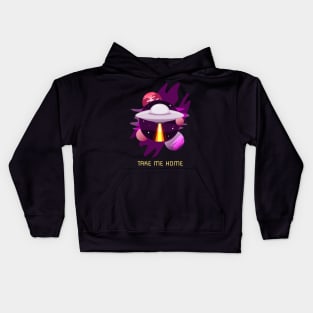 Aliens going home space ship Kids Hoodie